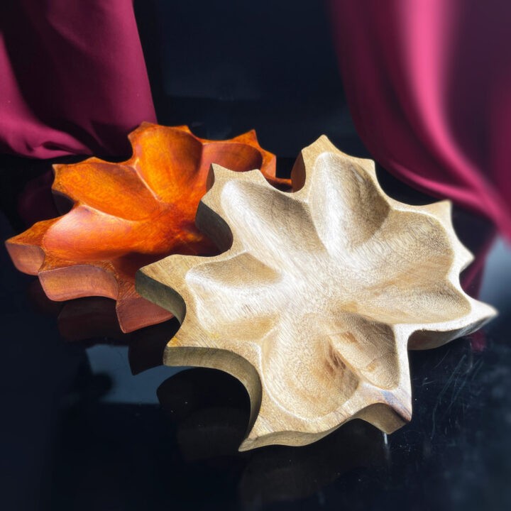 Intuitively Chosen Maple Leaf Mango Wood Altar Bowl