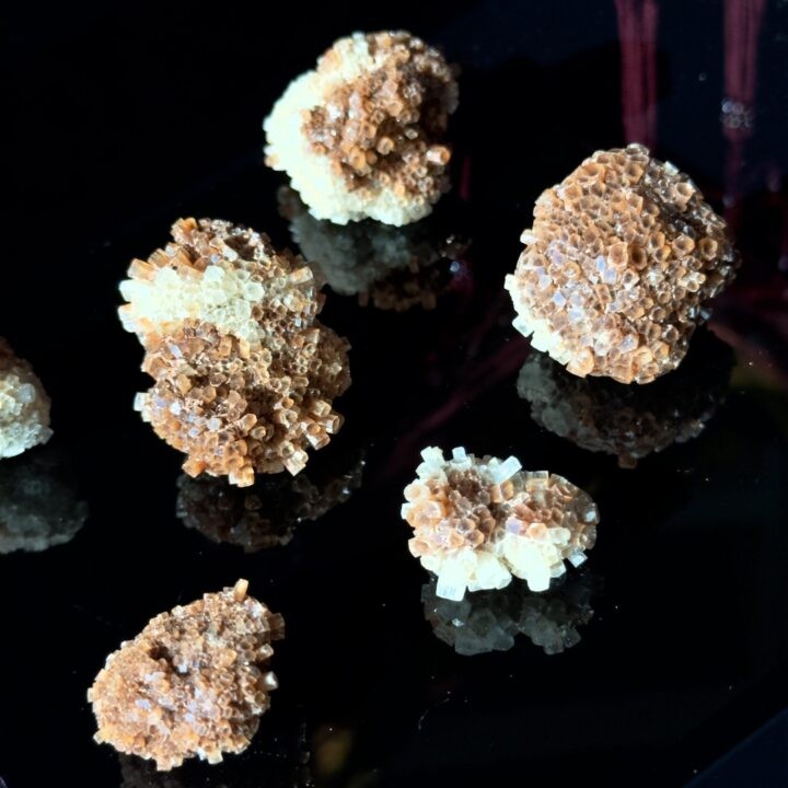 Red and White Aragonite Star Cluster