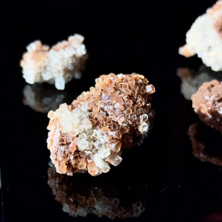 Red and White Aragonite Star Cluster