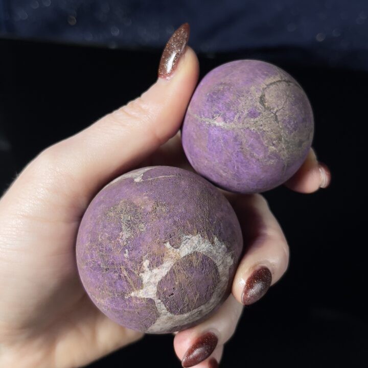 Gemstone Sale: Metallic Velvet Purpurite Sphere