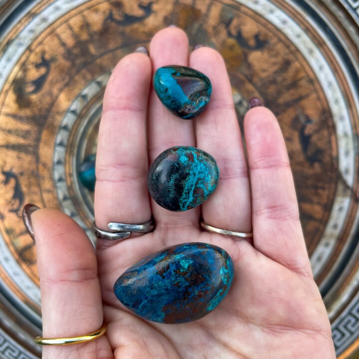 Tumbled Chrysocolla, Shattuckite, Azurite & Cuprite