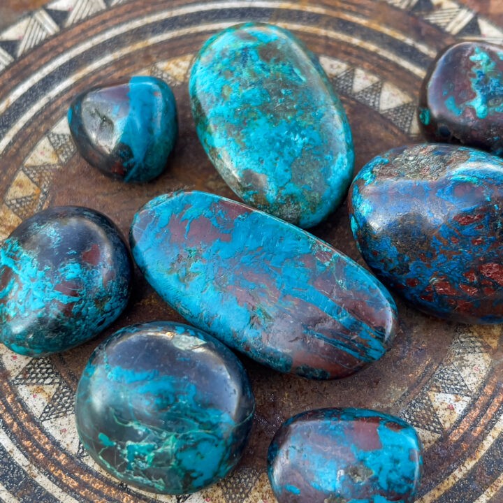 Tumbled Chrysocolla, Shattuckite, Azurite & Cuprite