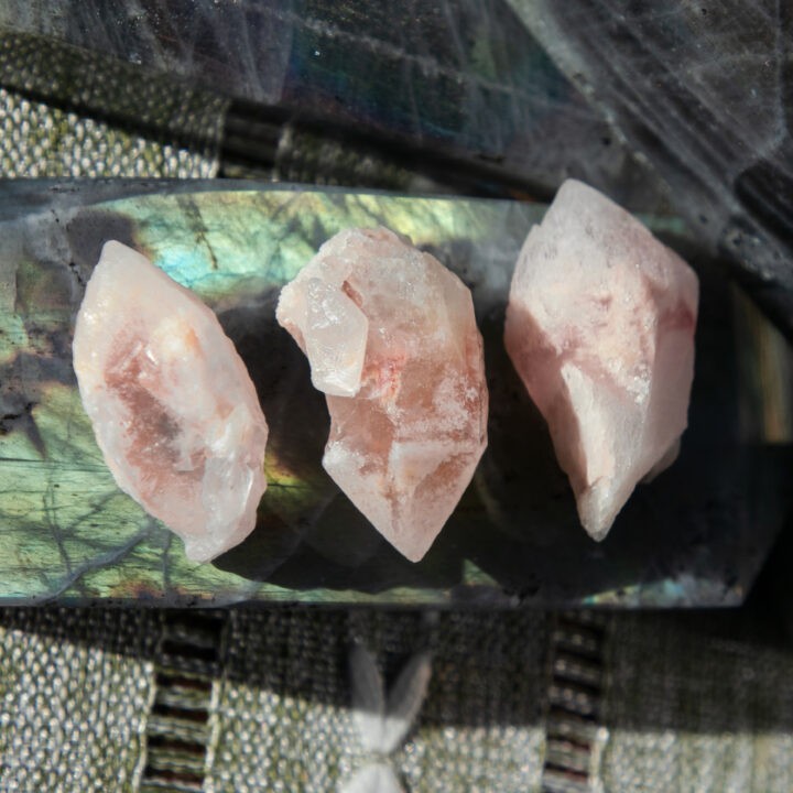 Natural Pink Phantom Quartz Point