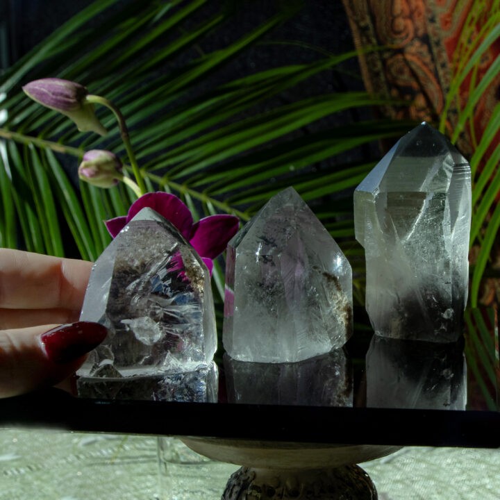 Black Phantom Quartz Natural Sided Generator