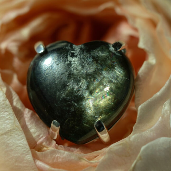 Green Lepidolite Heart Ring