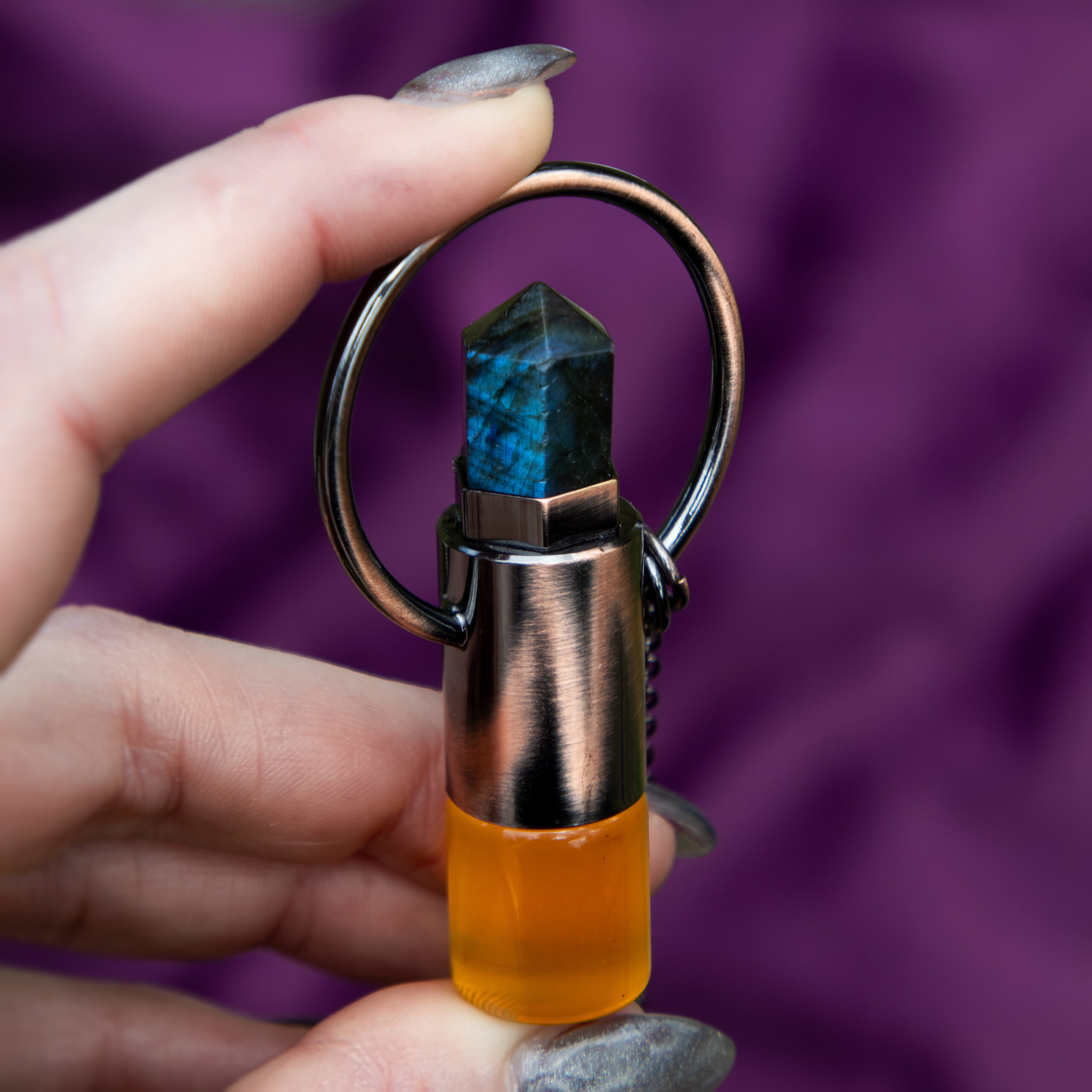 Image of Labradorite Perfume Necklace with Nova Luna Perfume