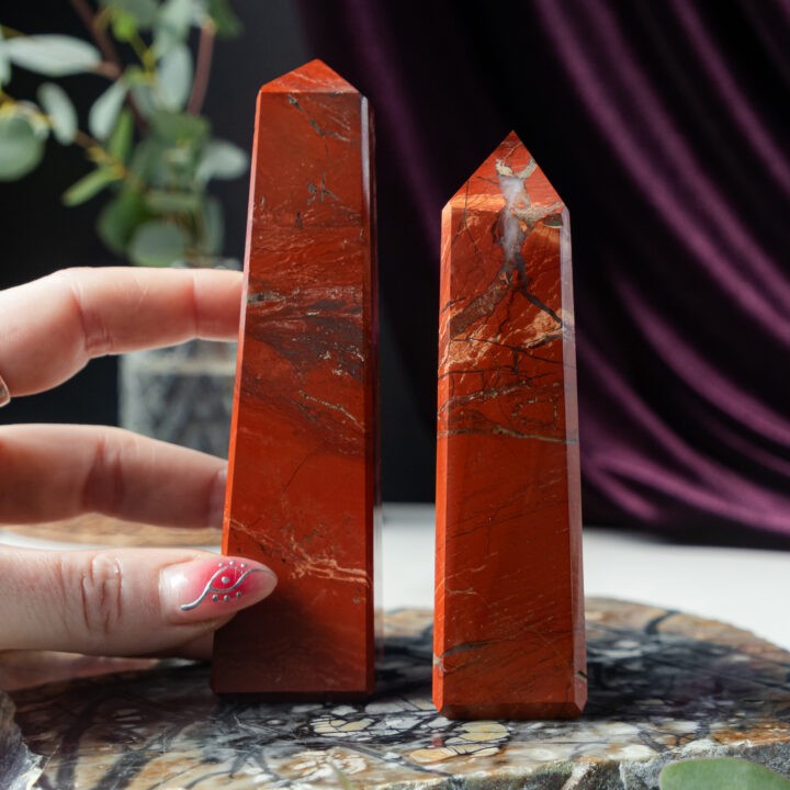 Snakeskin Jasper & Specular Hematite Obelisk