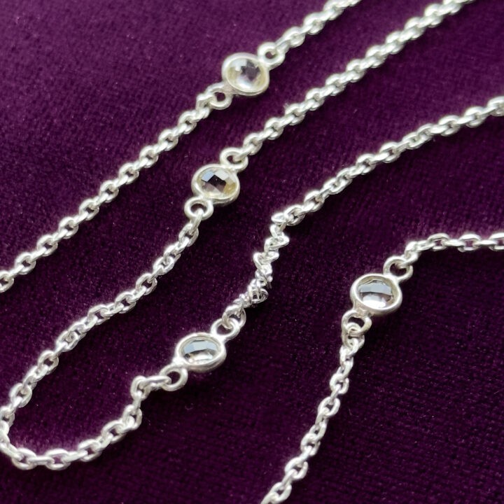 Gemstone Sale: Sterling Silver with White Topaz Waist Chain