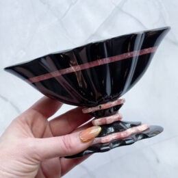 Misfit Minerals: Black Onyx with Rhodochrosite Bowl
