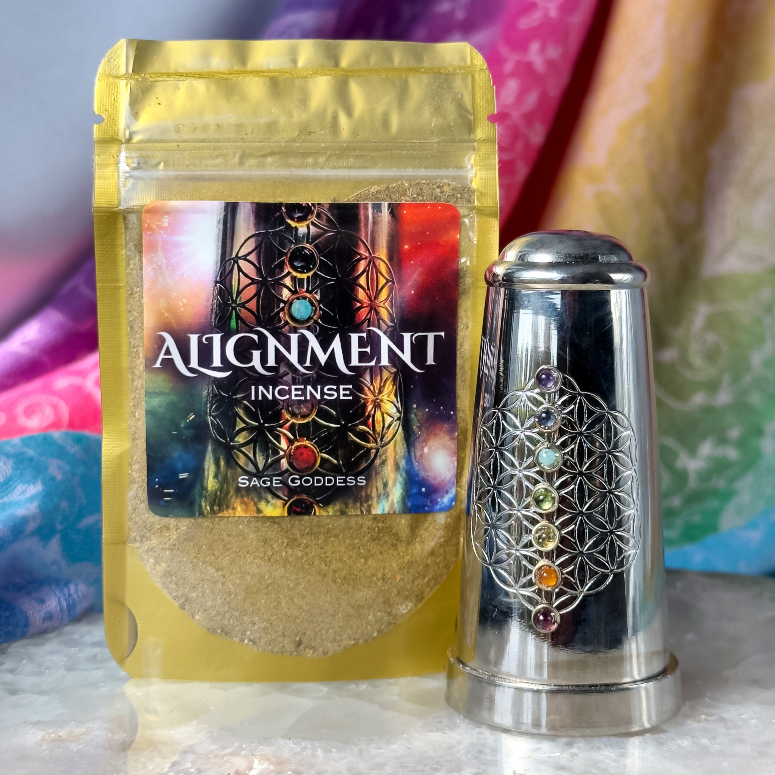 Image of Chakra Healing Incense Shaker & Alignment Incense Duo