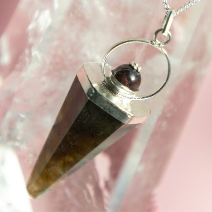 Labradorite & Garnet Pendulum Pendant