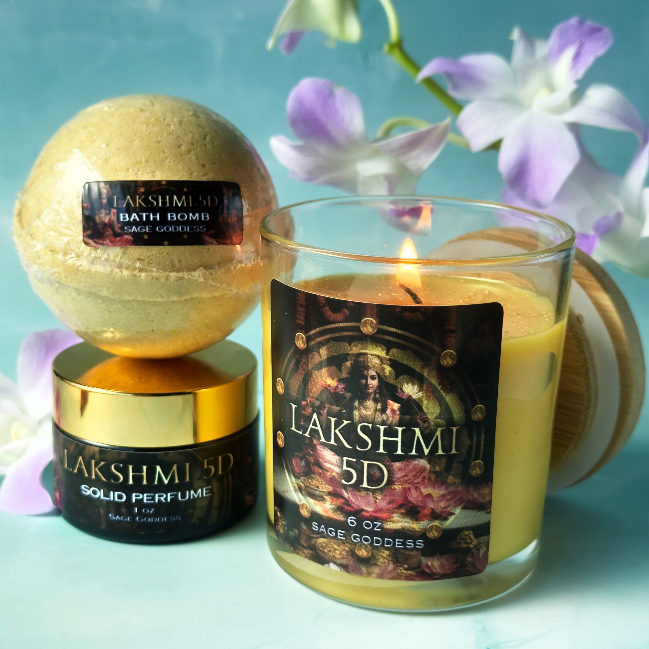 Lakshmi 5D Bath Body Set for abundance beauty Sage Goddess 