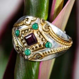 Ruby & Emerald Dome Ring