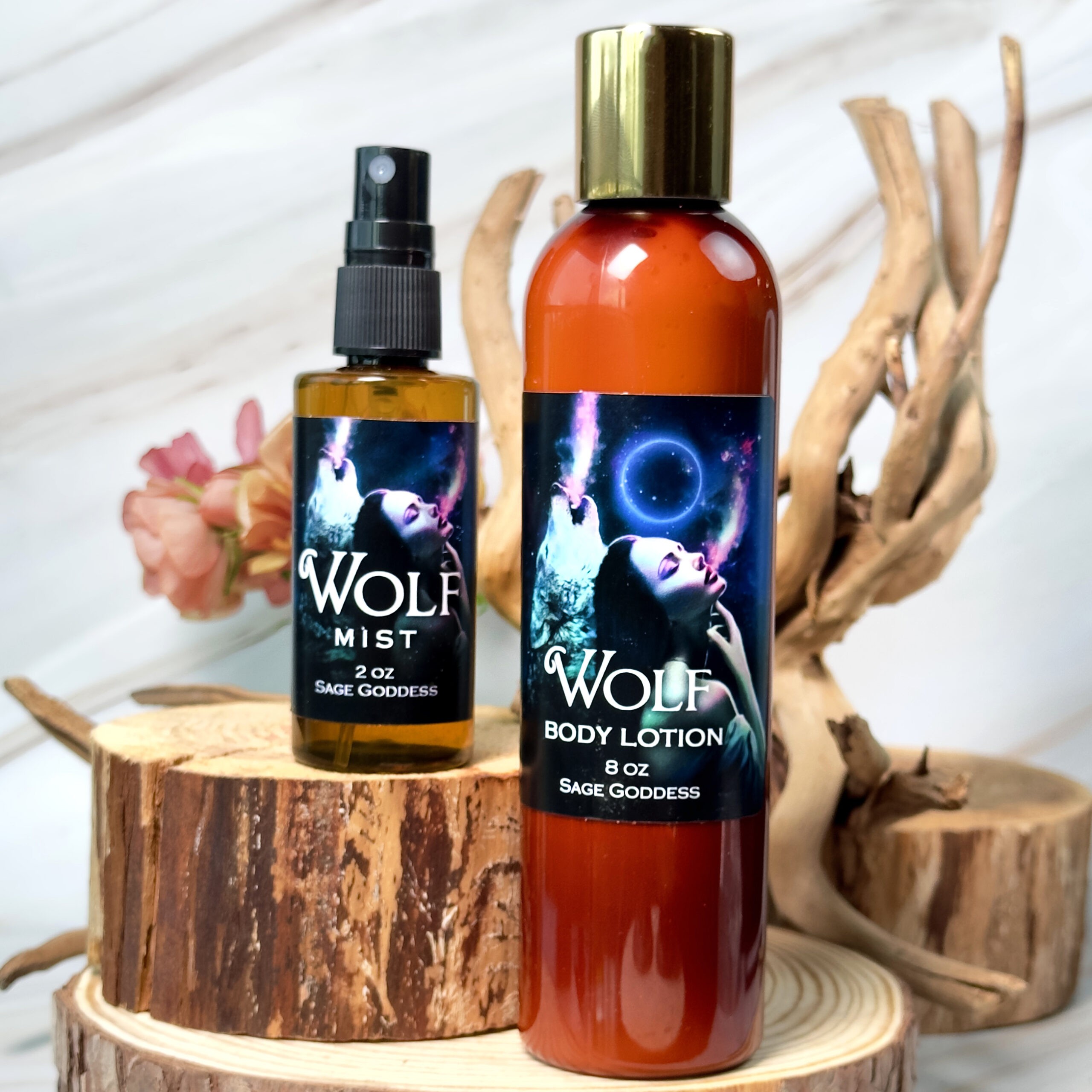 Wolf Lotion Perfume Mist Duo for intuition inner power Sage  