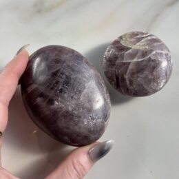 Gemstone Sale: AAA-Grade Purple Anhydrite Palm Stone