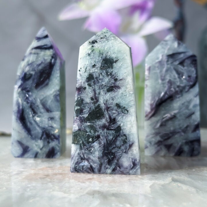 Aquamarine & Lepidolite Obelisk