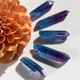 Blue & Purple Aura Quartz Point