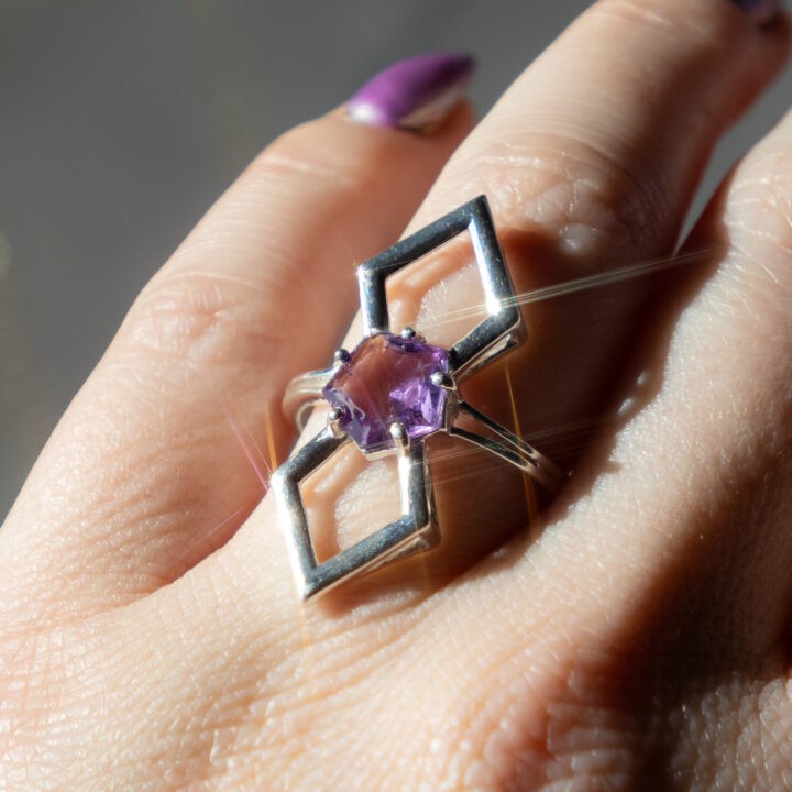 Faceted Amethyst Ring