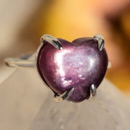 Gemmy Lepidolite Heart Ring