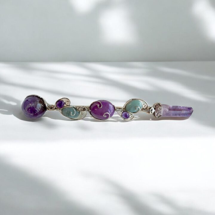 Vera Cruz Amethyst, Amazonite & Phosphosiderite Wand