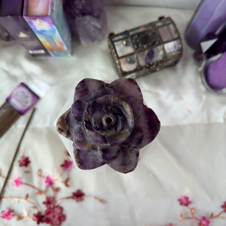 Amethyst Lotus Incense Stick Holder