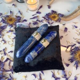 Egyptian Priestess Lapis Lazuli Wand with Peridot Accent