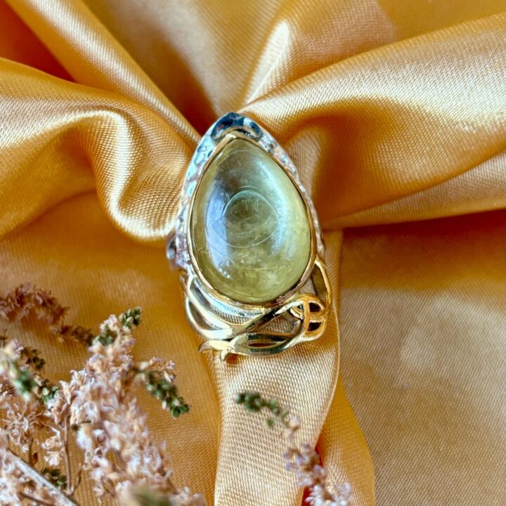 Golden Gel Lepidolite Ring