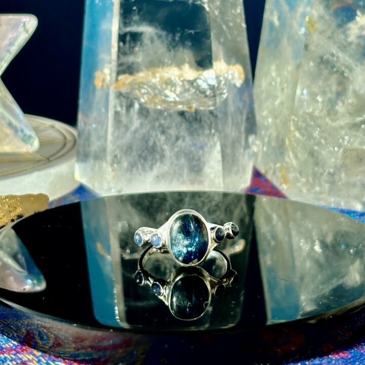 Blue Kyanite & Blue Sapphire Ring