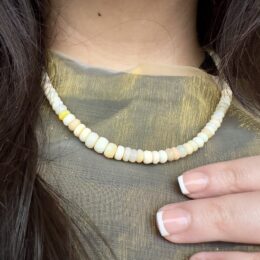 Faceted Ethiopian Yellow Opal Necklace