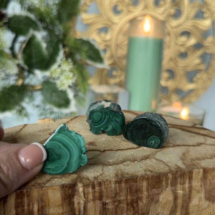 Polished Malachite Stalactite Slice